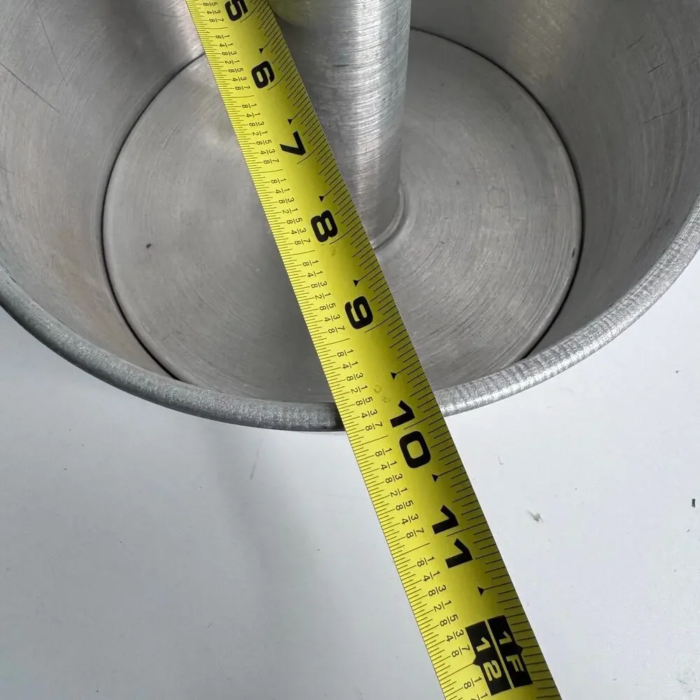 Vintage Aluminum  Angel Food Tube Cake Pan Two Piece  10